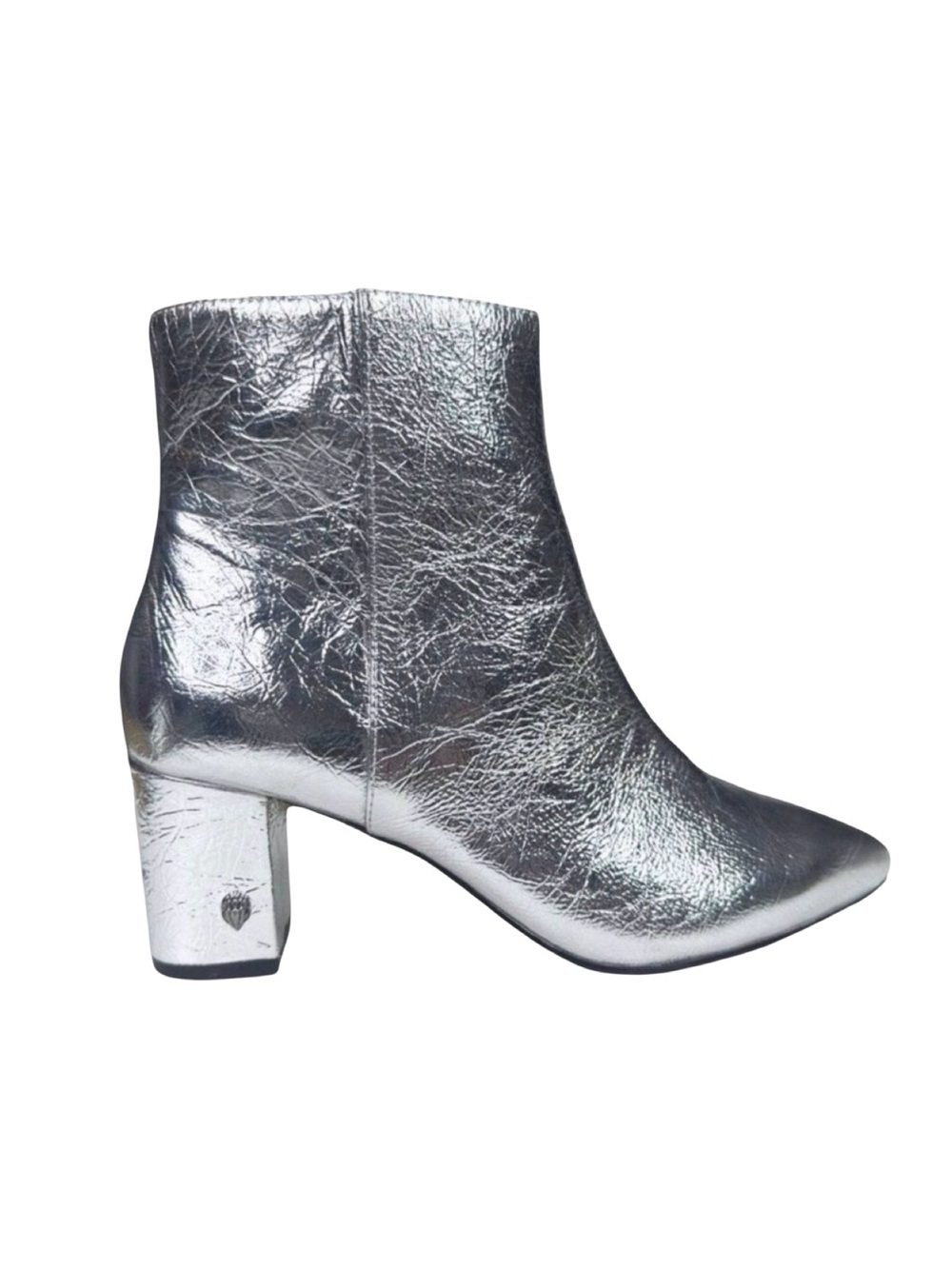 Kurt Geiger London Burlington Metallic Leather Block Heel Ankle Boots Size 5.5